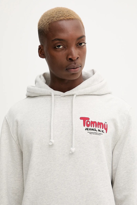 Tommy Jeans bluza bawełniana szary DM0DM22086