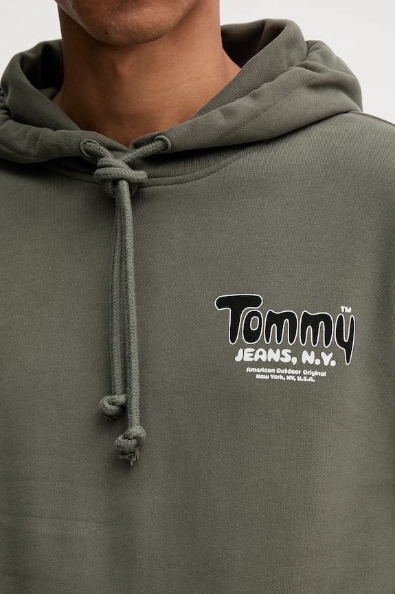 Bavlnená mikina Tommy Jeans DM0DM22086 zelená