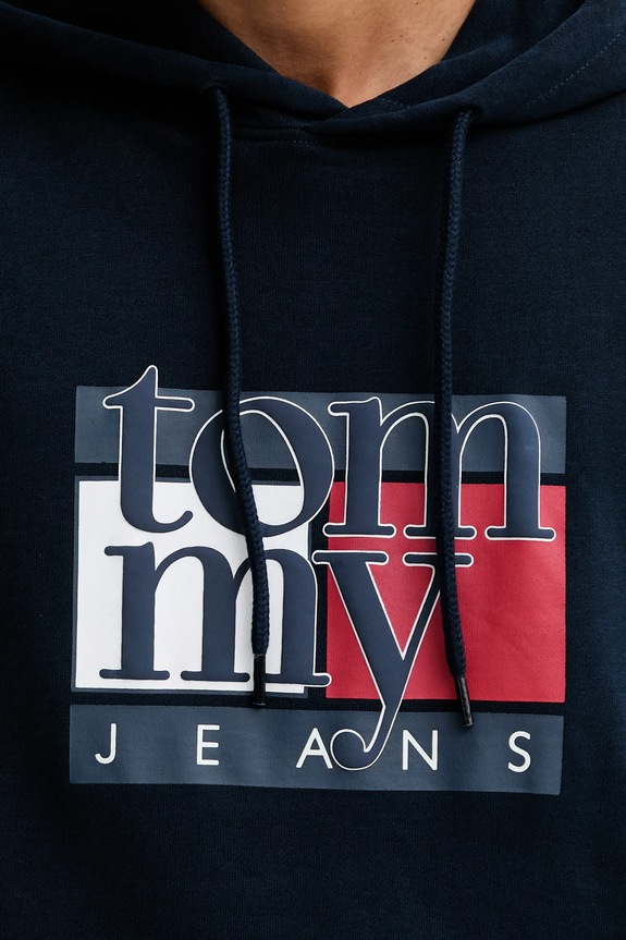 Βαμβακερή μπλούζα Tommy Jeans DM0DM22092 σκούρο μπλε