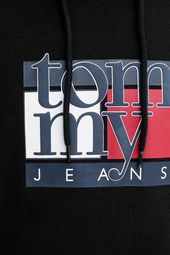 Βαμβακερή μπλούζα Tommy Jeans DM0DM22092 μαύρο