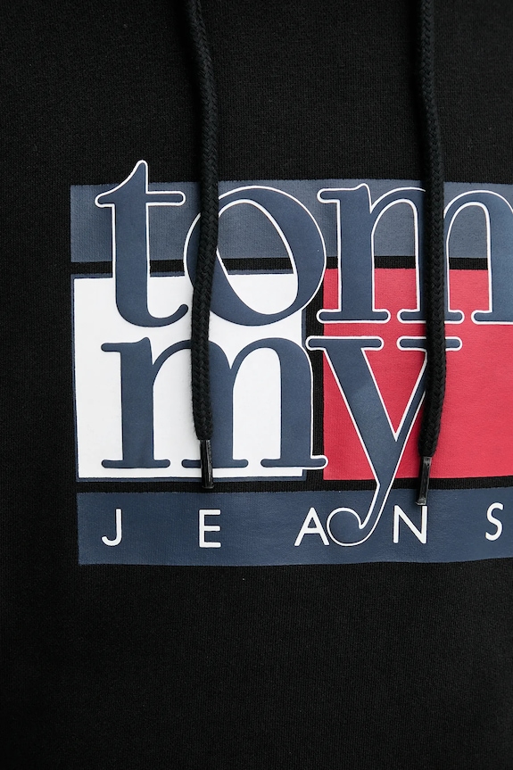 Βαμβακερή μπλούζα Tommy Jeans DM0DM22092 μαύρο