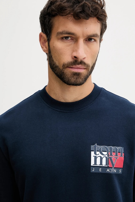 Oblečení Bavlněná mikina Tommy Jeans DM0DM22093 námořnická modř