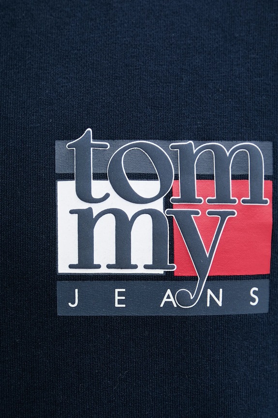 Bavlněná mikina Tommy Jeans námořnická modř DM0DM22093