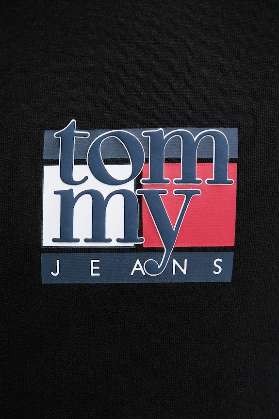 Bavlněná mikina Tommy Jeans černá DM0DM22093
