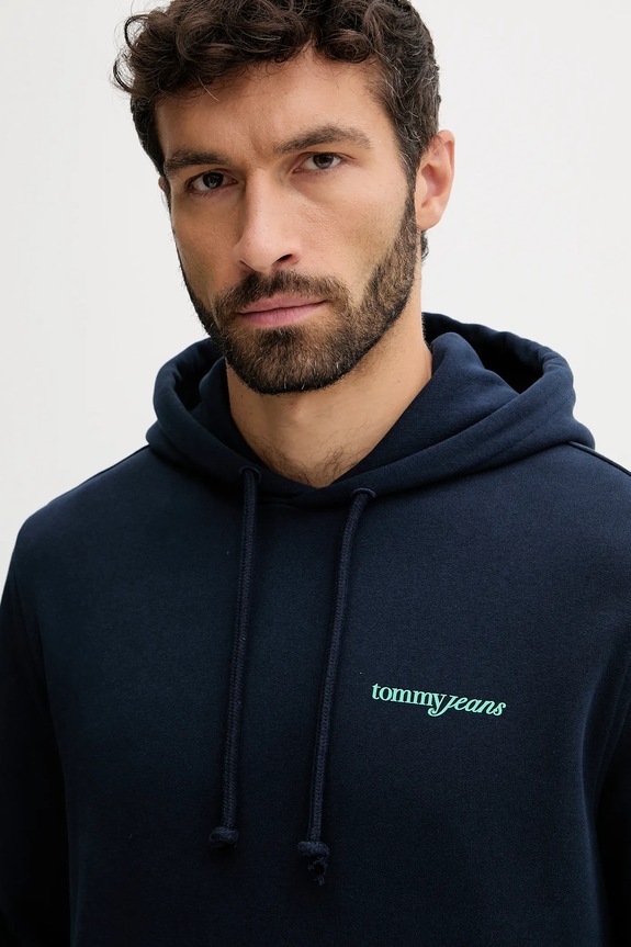 Ρούχα Βαμβακερή μπλούζα Tommy Jeans DM0DM22112 σκούρο μπλε