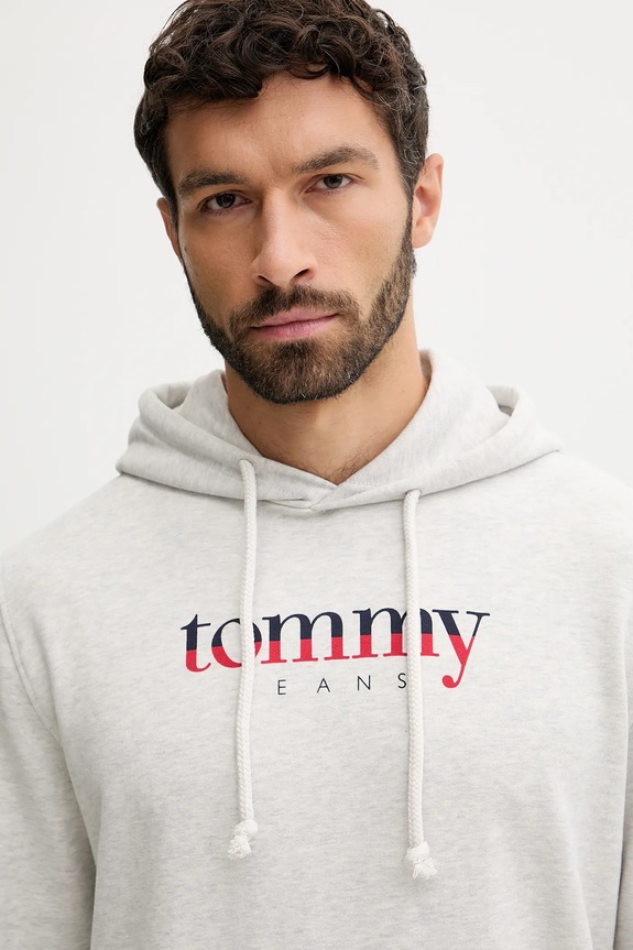 Oblečenie Bavlnená mikina Tommy Jeans DM0DM22113 sivá