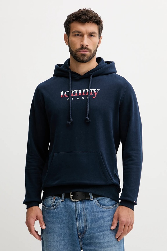 Tommy Jeans bluza bawełniana nadruk granatowy DM0DM22113
