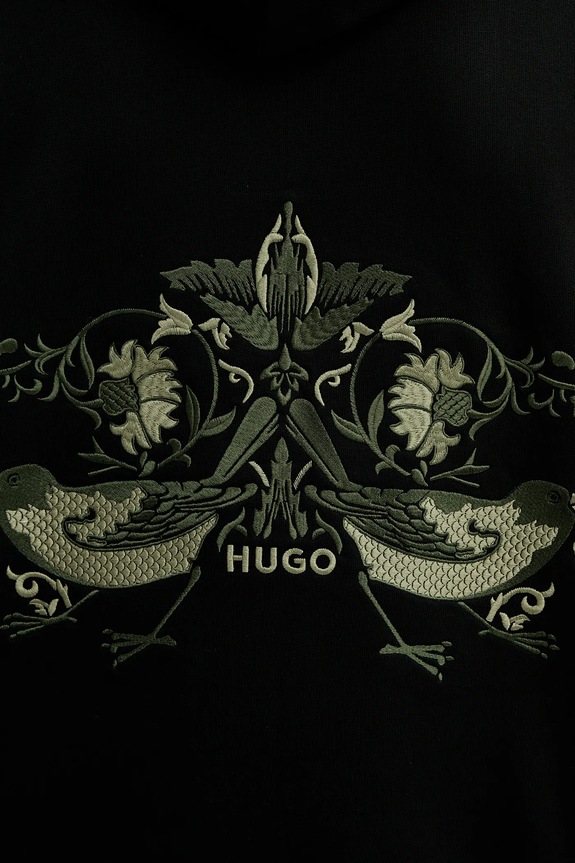 HUGO felpa in cotone Dimstone 50542558 nero
