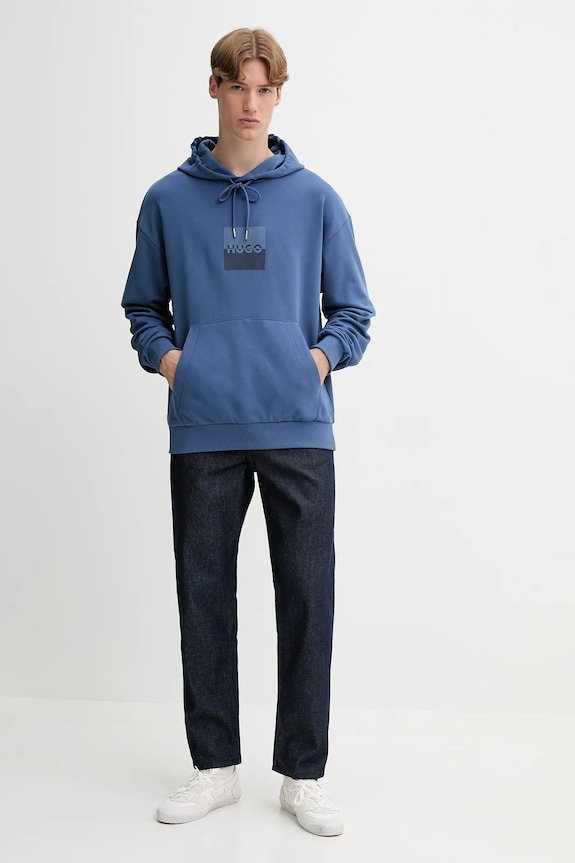 Bavlnená mikina HUGO Duspliter 50542787 modrá AW25