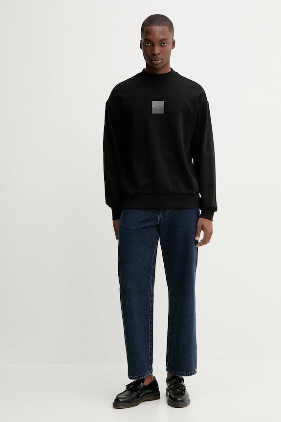 HUGO hanorac de bumbac Dusplited 50542847 negru AW25