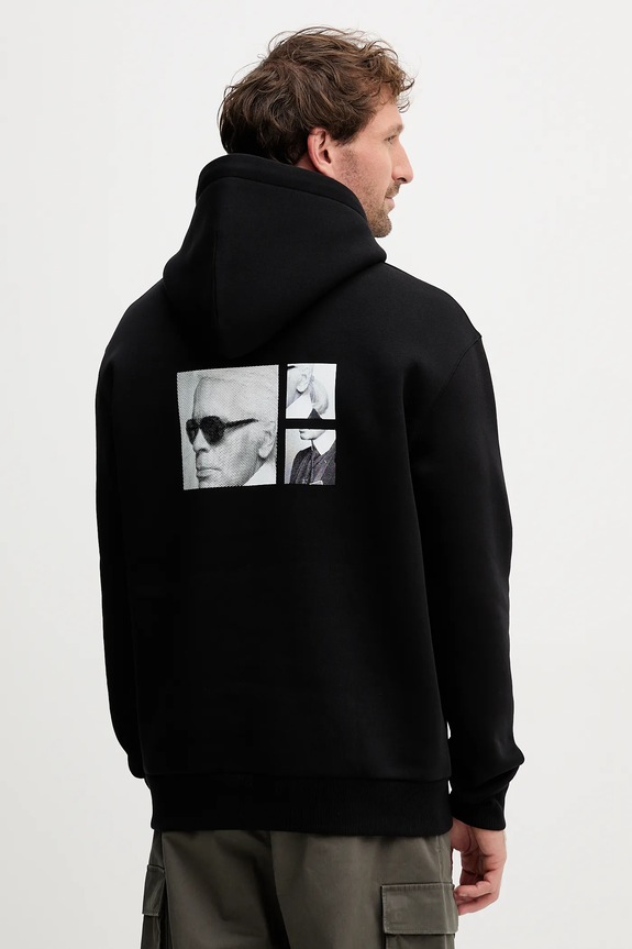Mikina Karl Lagerfeld s kapucí černá 554909.705116