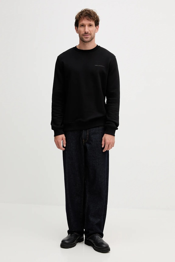 Bavlněná mikina Karl Lagerfeld 554906.705006 černá AW25