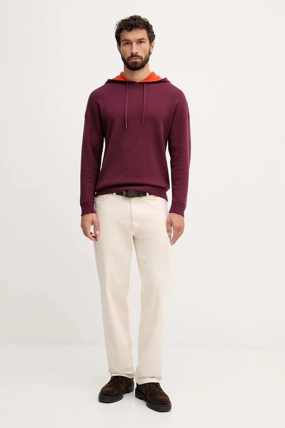 United Colors of Benetton pulover din amestec de lână 1Y6SK201X burgundia AW25