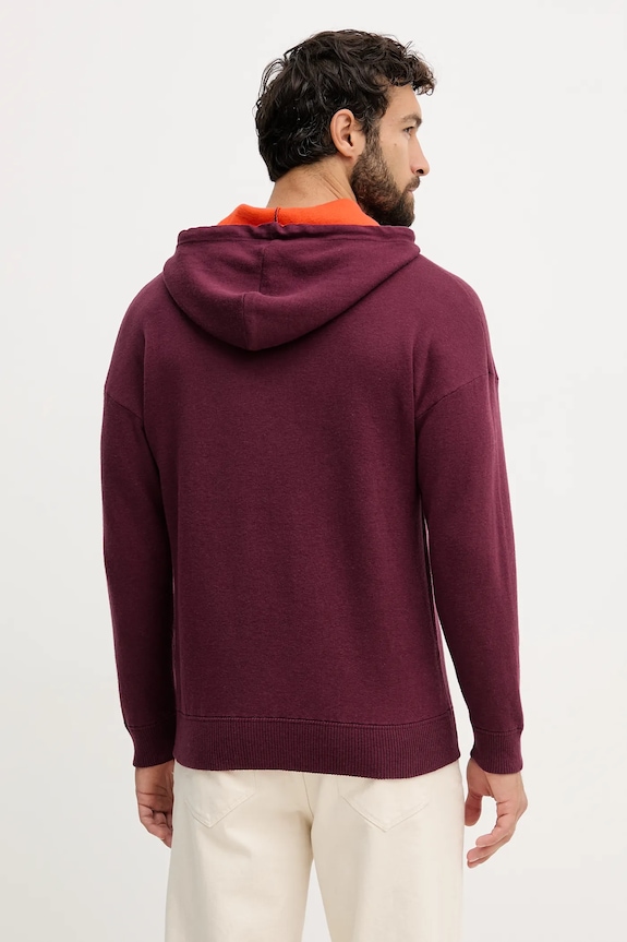 Îmbrăcăminte United Colors of Benetton pulover din amestec de lână 1Y6SK201X burgundia