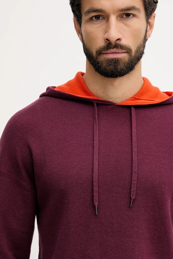 United Colors of Benetton pulover din amestec de lână burgundia 1Y6SK201X