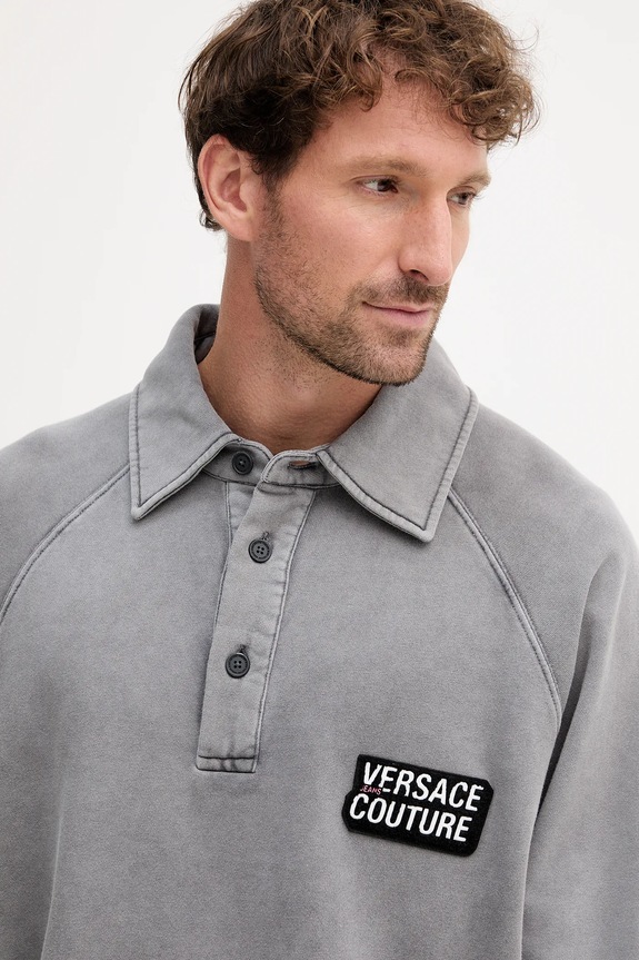 Bavlněná mikina Versace Jeans Couture šedá 79GAIE00.CF00E