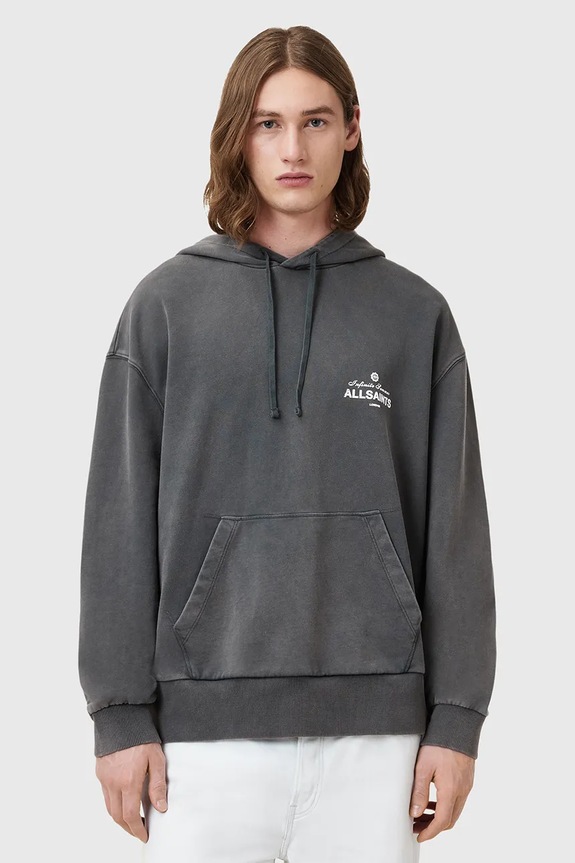 AllSaints hanorac de bumbac SOLEIL print gri M016NC