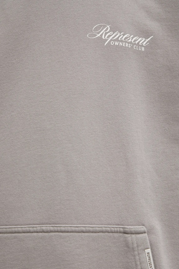 Pamučna dukserica Represent Owners Club Script siva OCM41200