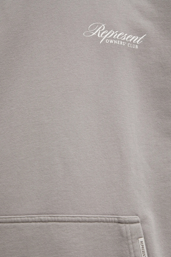 Pamučna dukserica Represent Owners Club Script siva OCM41200