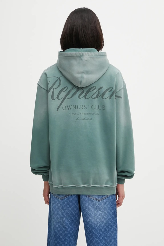 Clothing Represent cotton sweatshirt Owners Club Script OCM41200 green