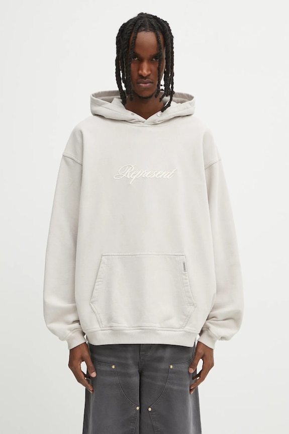 Хлопковая кофта Represent Script Logo хлопок бежевый MLM100028