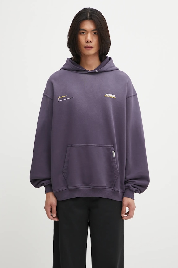 Represent bluza bawełniana Patron Of The Club Hoodie nadruk fioletowy MLM4270