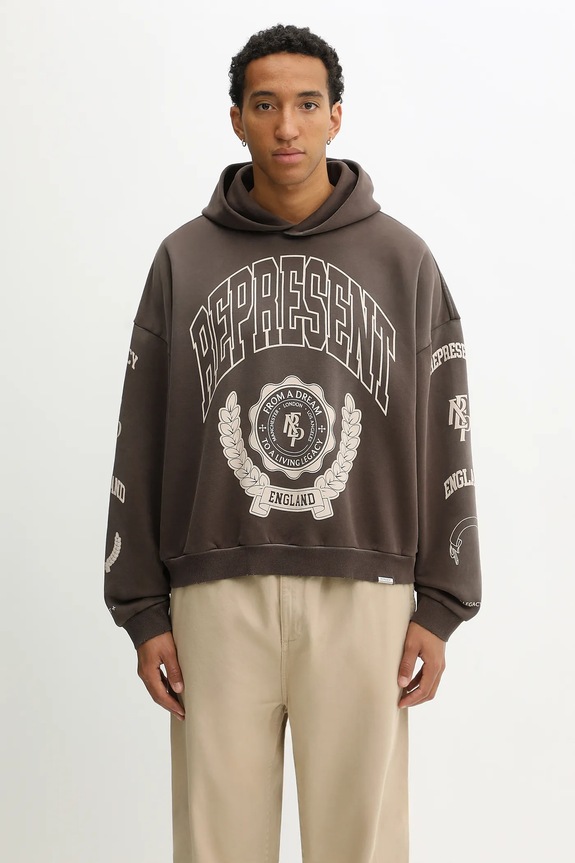 Represent cotton sweatshirt Legacy Crest cotton brown MLM100372