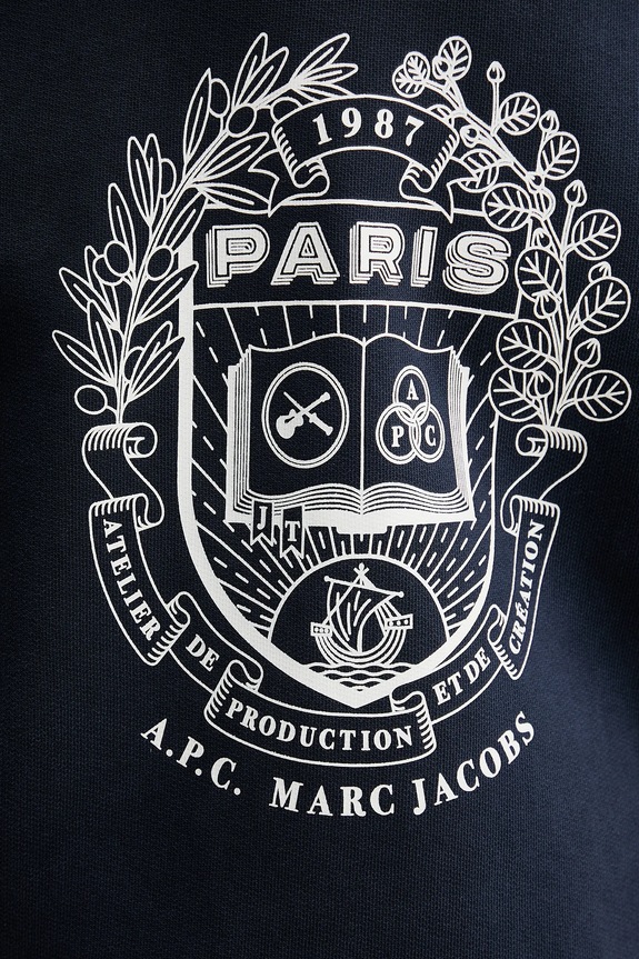 A.P.C. hanorac de bumbac A.P.C. x MARC JACOBS COHKQ.H37003 bleumarin