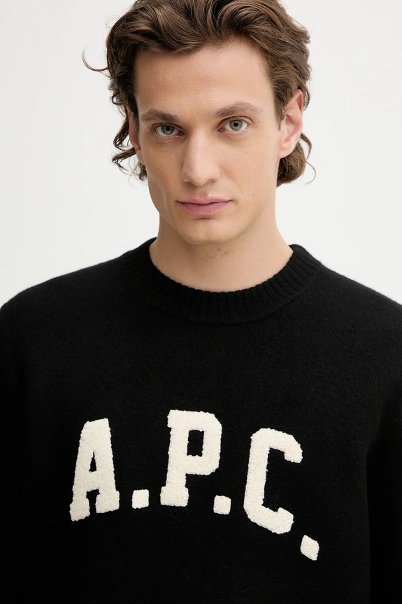 A.P.C. maglione in lana pull jay nero WVBDK.H23458