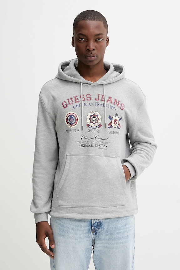 Guess Jeans hanorac de bumbac print gri M5YQ18.KCPR1