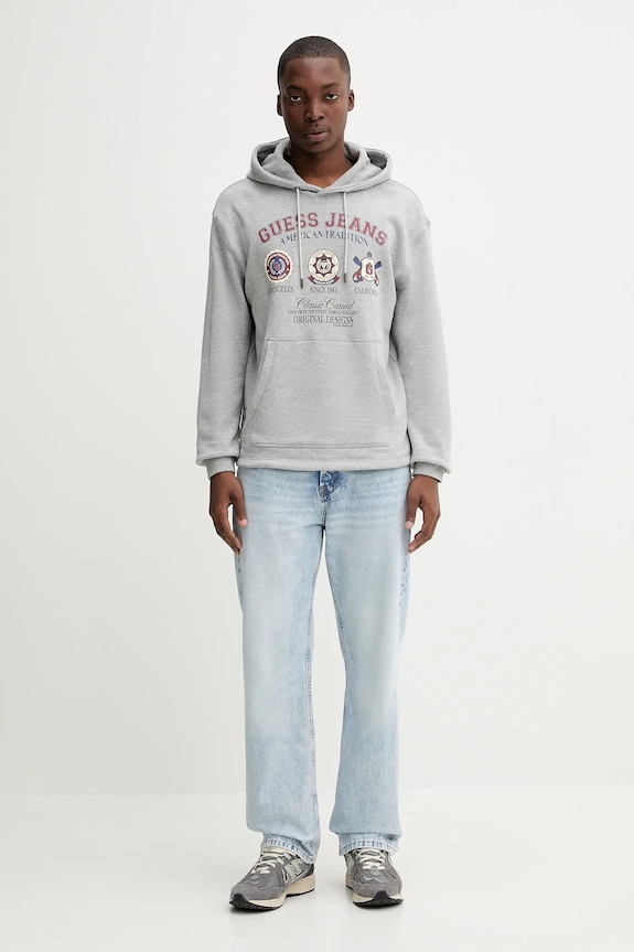 Guess Jeans hanorac de bumbac M5YQ18.KCPR1 gri AW25