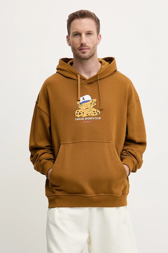 adidas Originals felpa in cotone Graphic Lo Hd con marrone JW0167