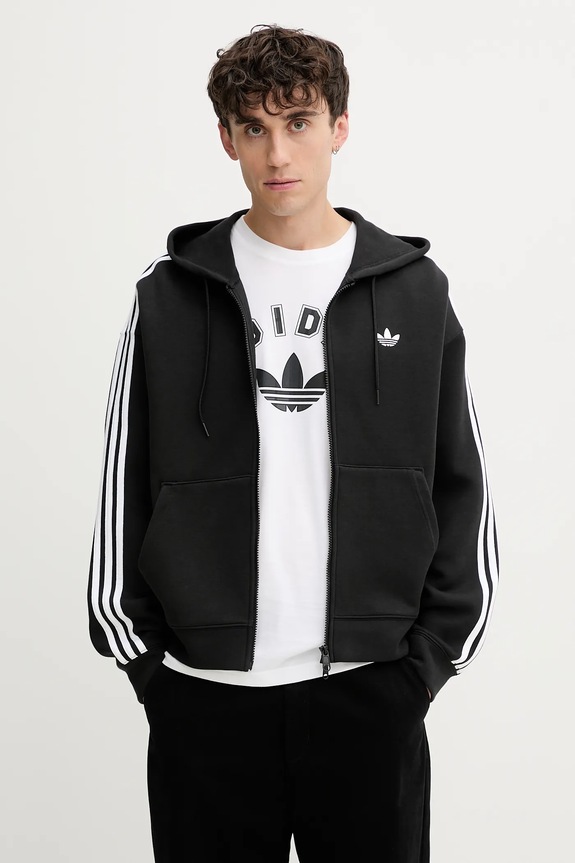 Μπλούζα adidas Originals Spacer Hoodie απλικέ μαύρο JX1507