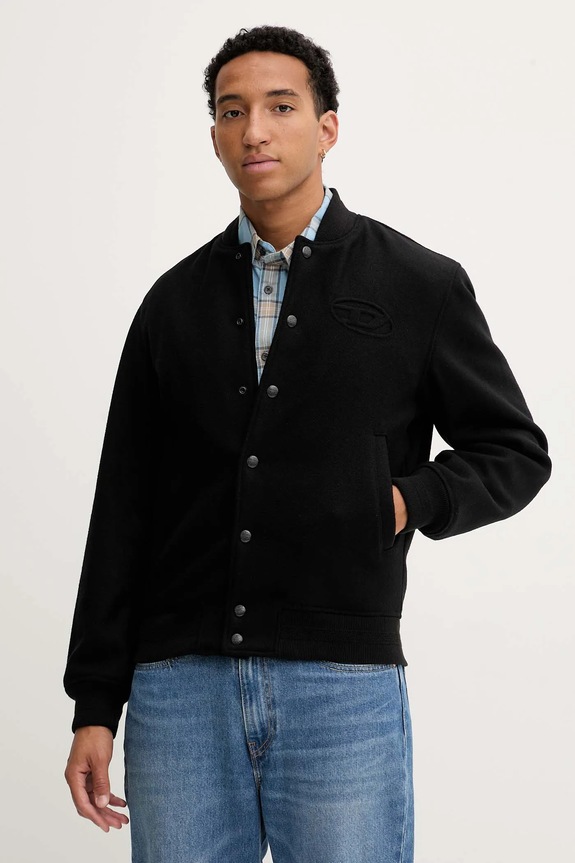 Diesel giacca bomber con lana J-ARRY non isolato nero A19582.0PJBI