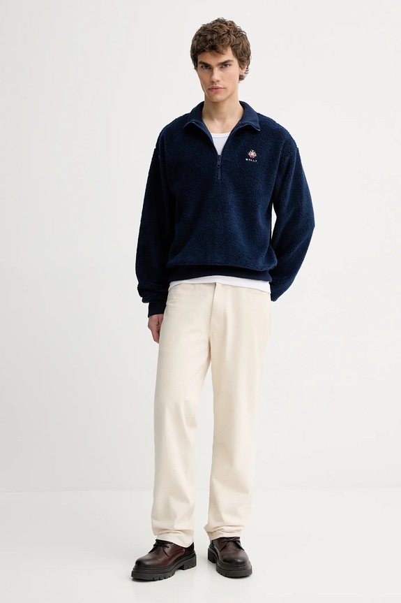 Φούτερ με προσθήκη μαλλιού Bally MJE09Q σκούρο μπλε AW25