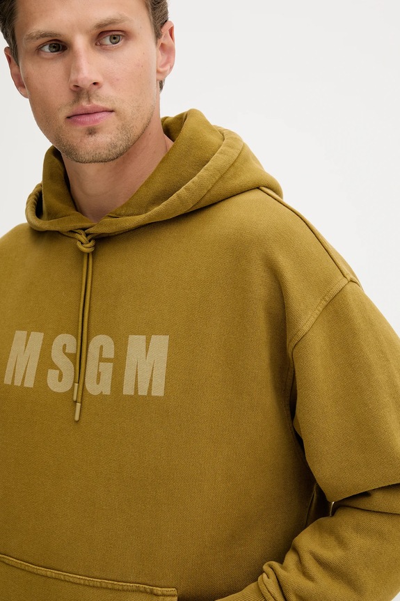 Bavlněná mikina MSGM zelená 3940MM97SE.257586
