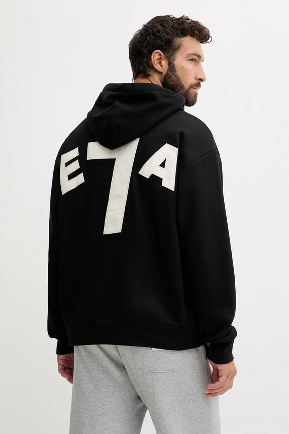 Βαμβακερή μπλούζα EA7 Emporio Armani με κουκούλα μαύρο AF13797.7X000165