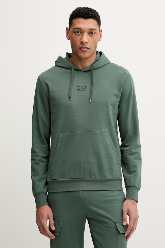 Βαμβακερή μπλούζα EA7 Emporio Armani πράσινο PJVRZ.8NPM32