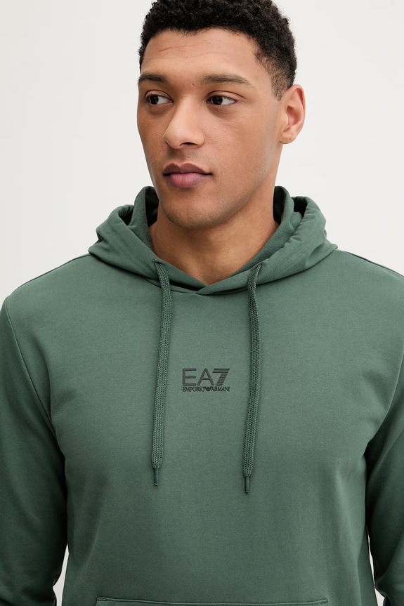 Βαμβακερή μπλούζα EA7 Emporio Armani πράσινο PJVRZ.8NPM32
