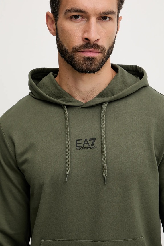 Бавовняна кофта EA7 Emporio Armani зелений PJVRZ.8NPM32