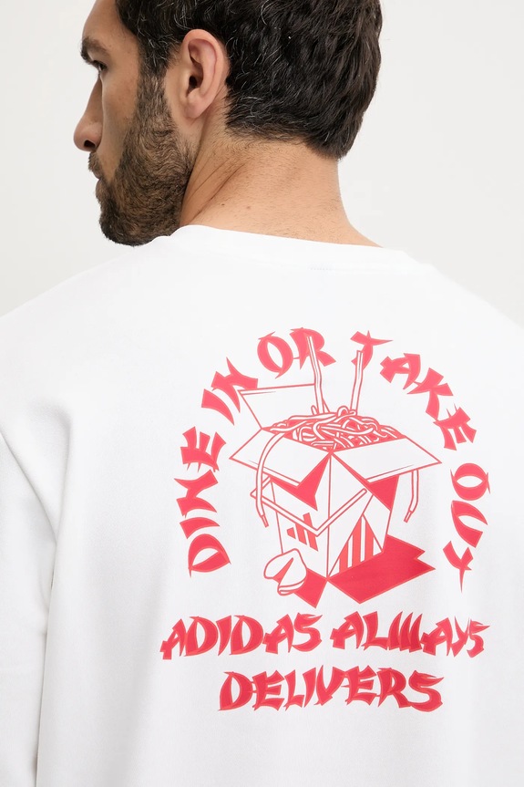 adidas felső Food Noodle Graphic Sweatshirt JW4347 fehér