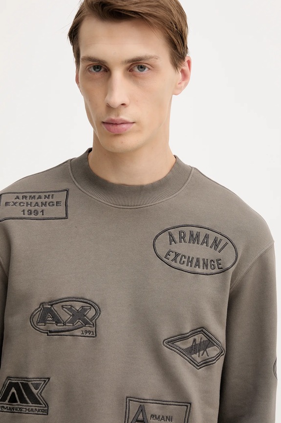 Armani Exchange hanorac de bumbac gri XM001881.AF16281