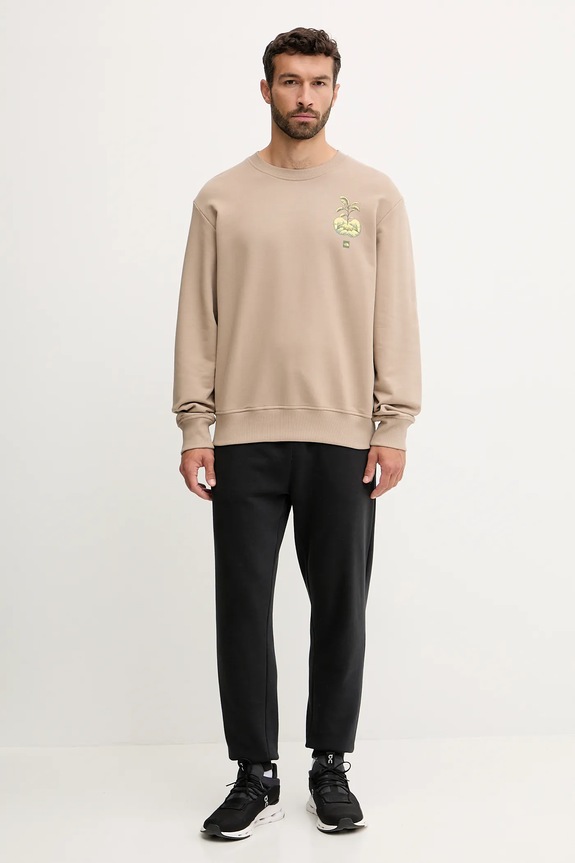 Pamučna dukserica The North Face Connect Relaxed NF0A8E3ZBOX1 bež AW25