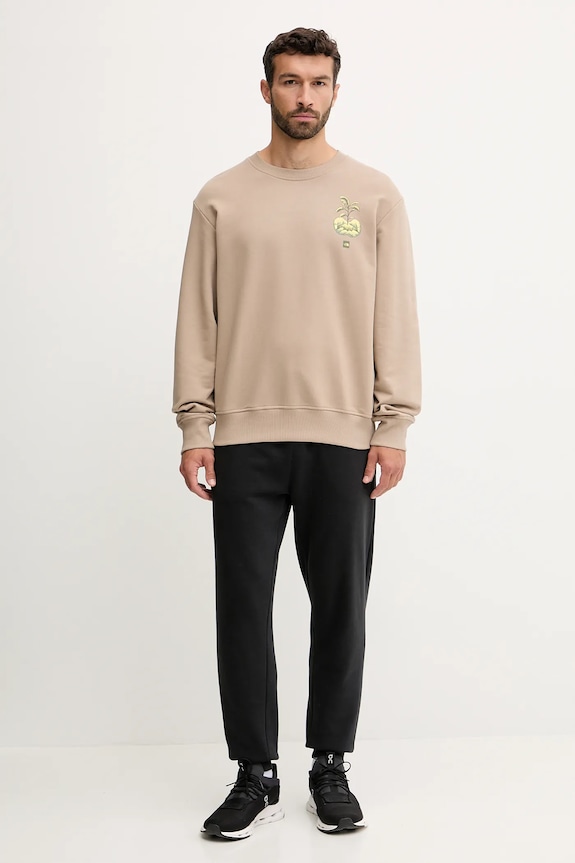 Pamučna dukserica The North Face Connect Relaxed NF0A8E3ZBOX1 bež AW25