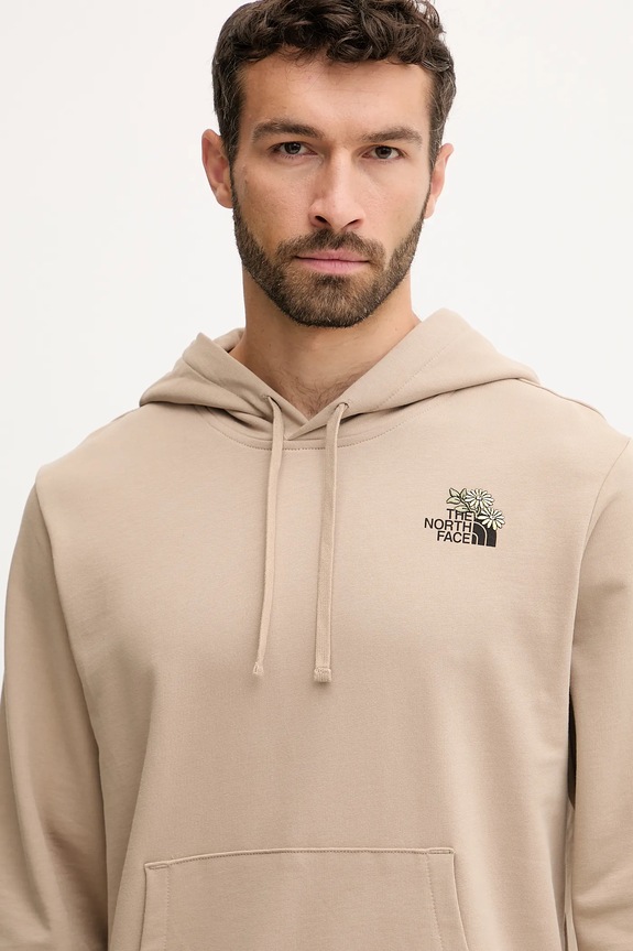 Pamučna dukserica The North Face Flowe Dome bež NF0A8EGZBOX1