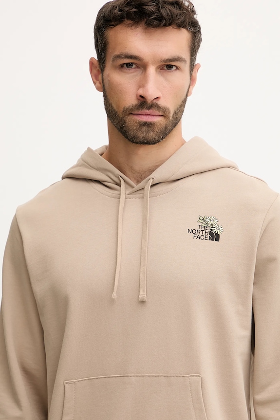 Pamučna dukserica The North Face Flowe Dome bež NF0A8EGZBOX1