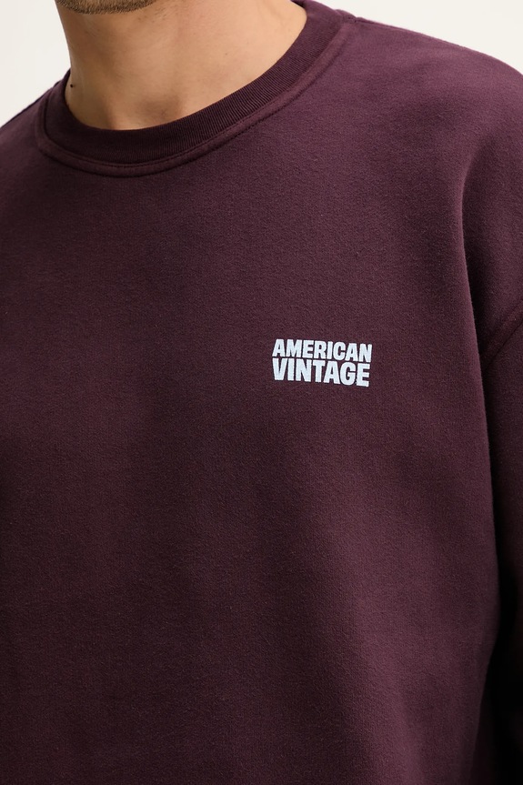 Βαμβακερή μπλούζα American Vintage MPLI03B μωβ