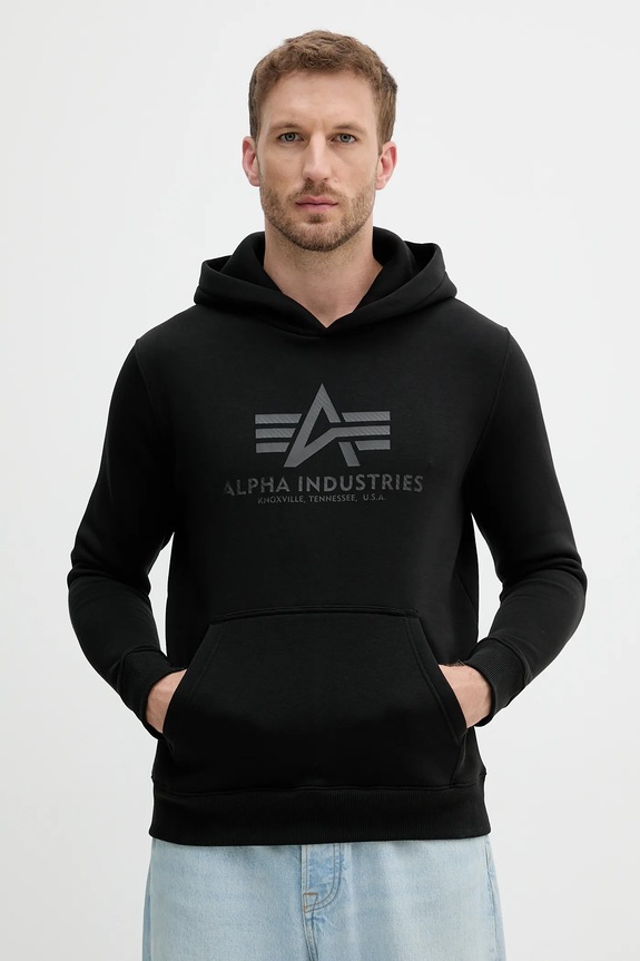 Μπλούζα Alpha Industries με κουκούλα μαύρο 146343.515