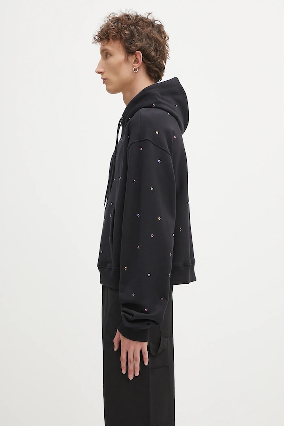 Памучен суичър Sky High Farm Studded hoodie SHF07T041 черен AW25