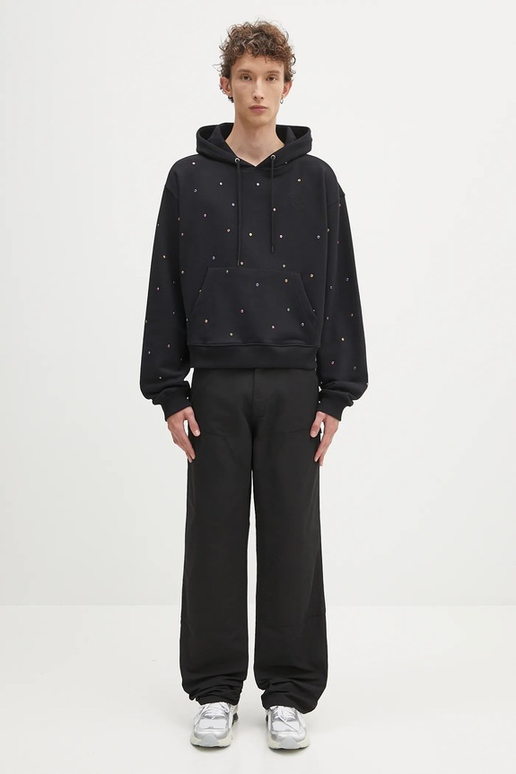 Памучен суичър Sky High Farm Studded hoodie SHF07T041 черен